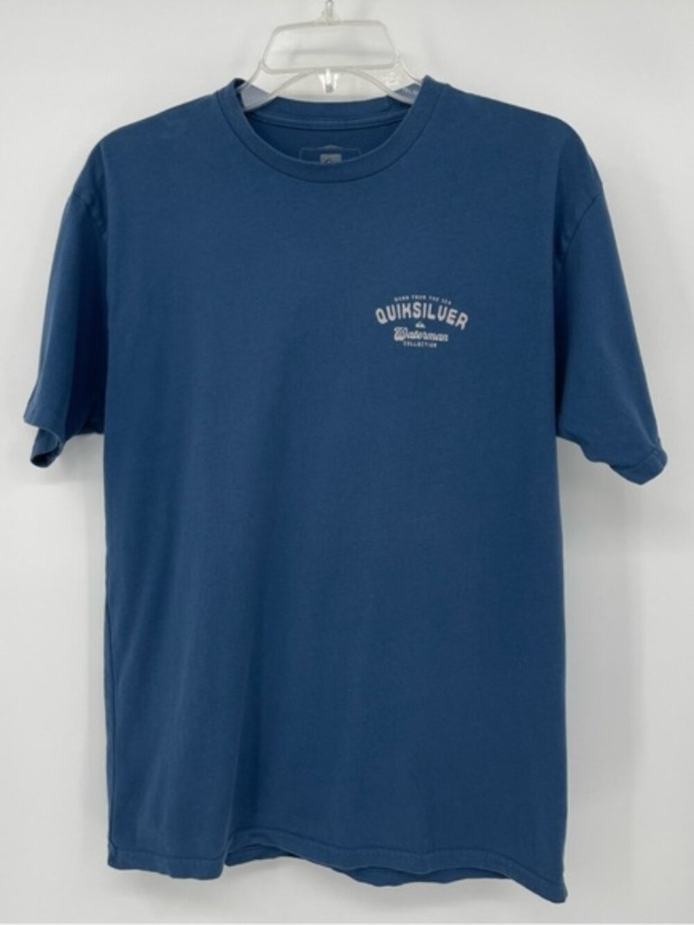 Quiksilver Waterman Collection Teal Blue Tee S Classic Skate Surf Casual Beach